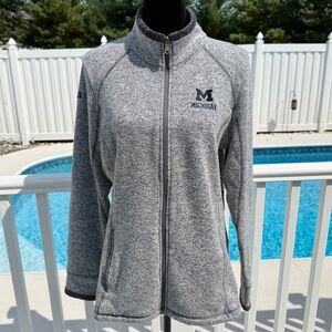 Champion University of Michigan Women's Fleece Full Zip Jacket XL Heathered Gray